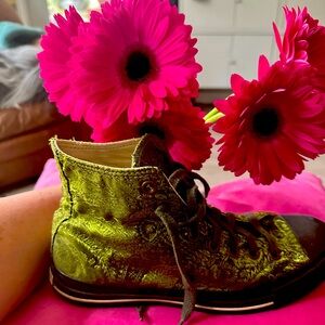 Converse Hightops - Green Satin- circa 2000